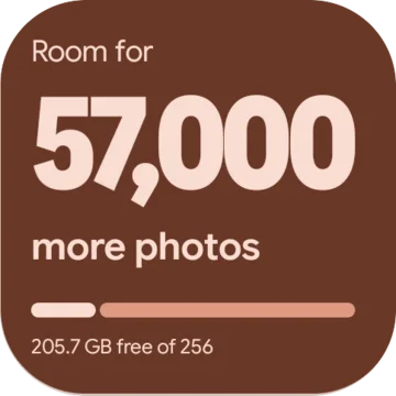 Device stats: room for 57,000 more photos