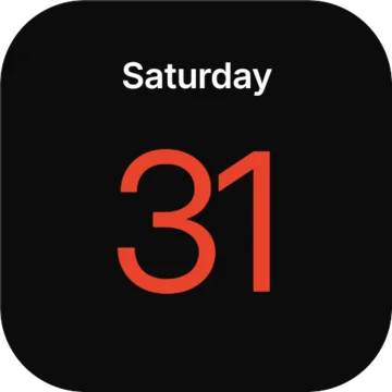 Date, Saturday 31 in red
